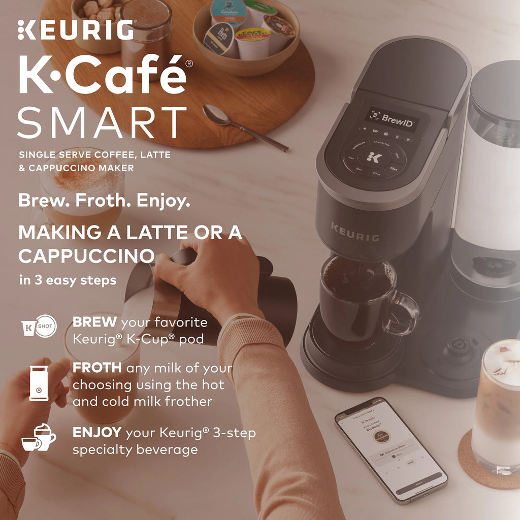 Single Serve Coffee, Latte and Cappuccino Maker, Black M873229