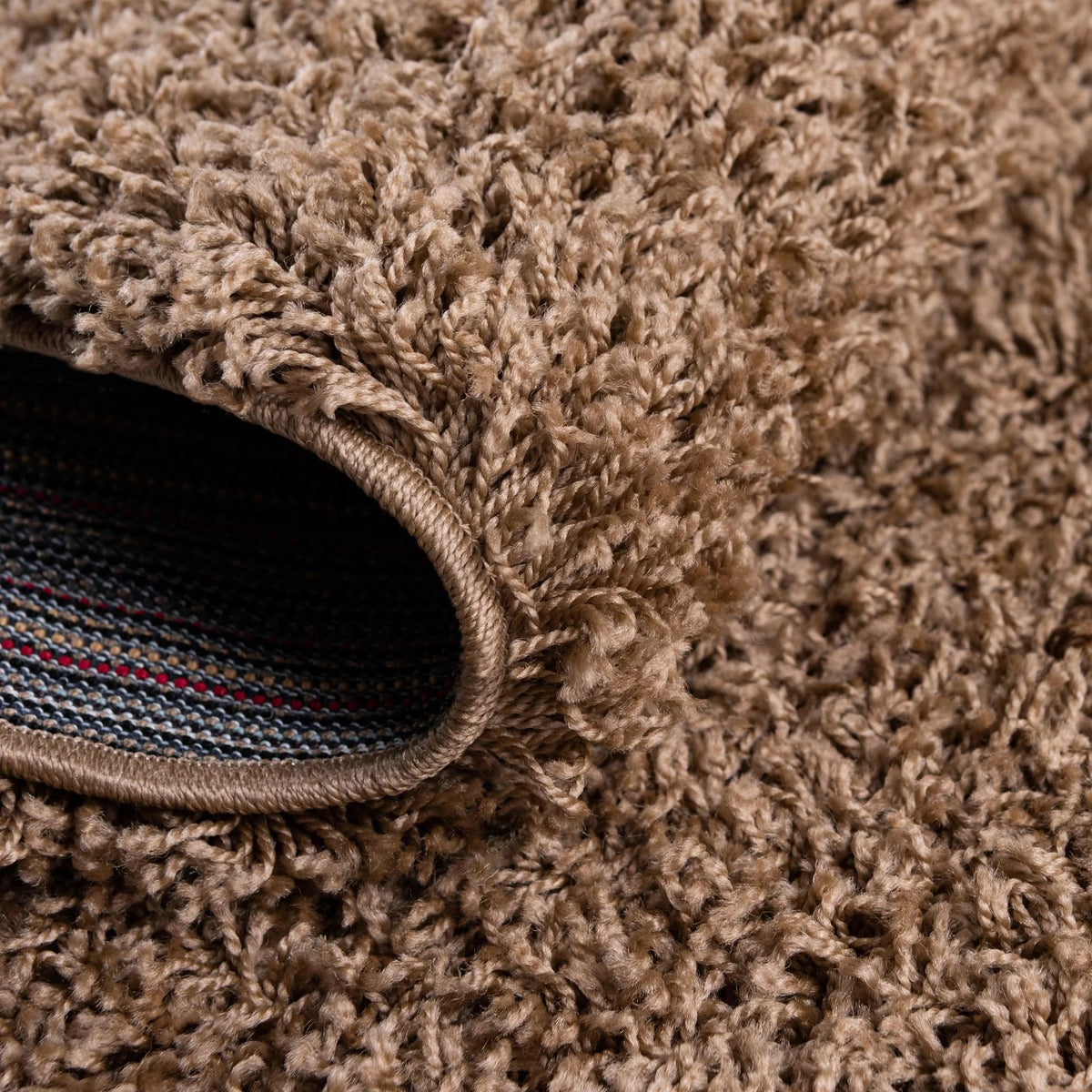 5 Ft Round Sandy Brown Shag Rug T942849