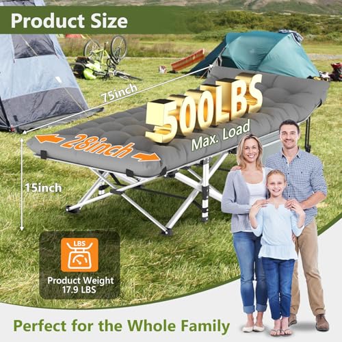 Black Folding Camping Cot with Carry Bag Y271774