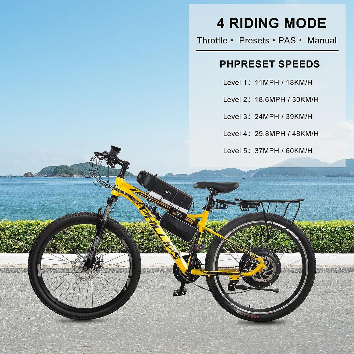 48V 1500W 26" Rear Wheel Electric Bike Conversion Kit Q5584