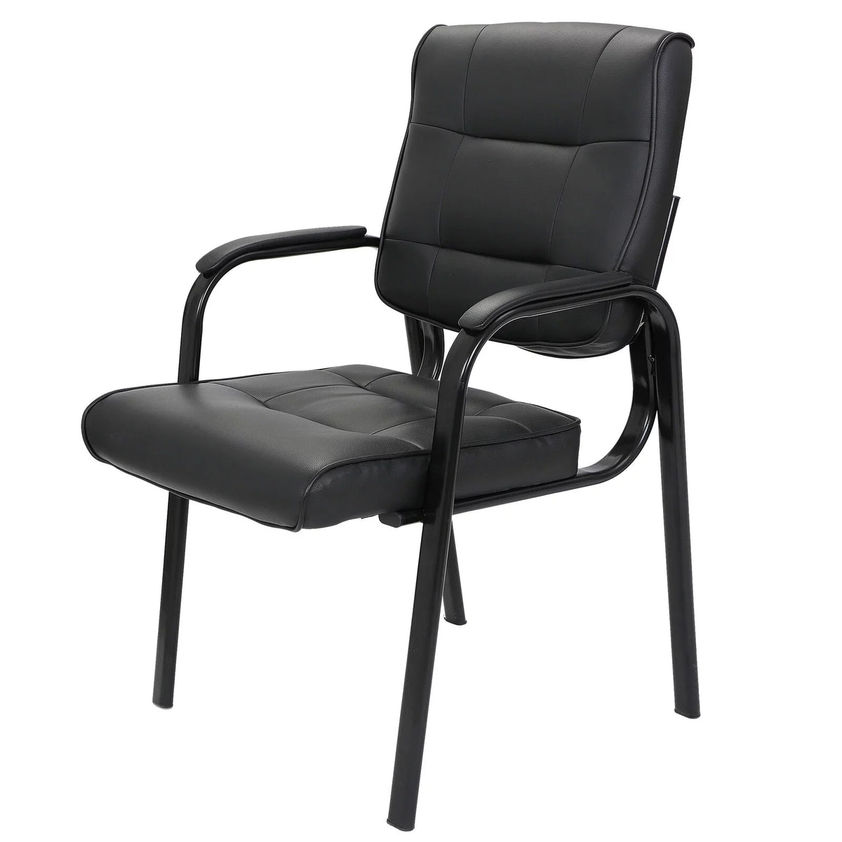 Leather Office Guest Chair with Metal Frame D80293