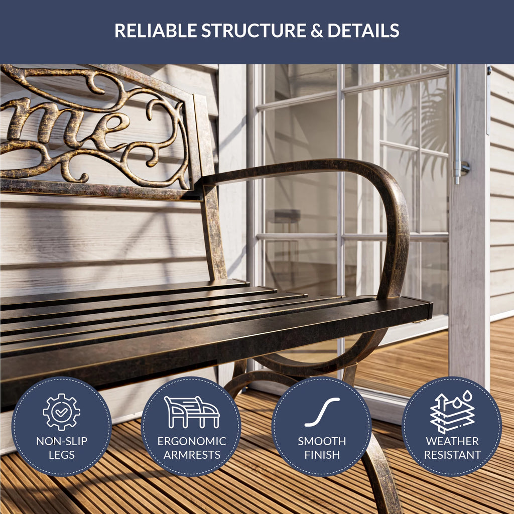 50" Bronze Outdoor Bench I748105