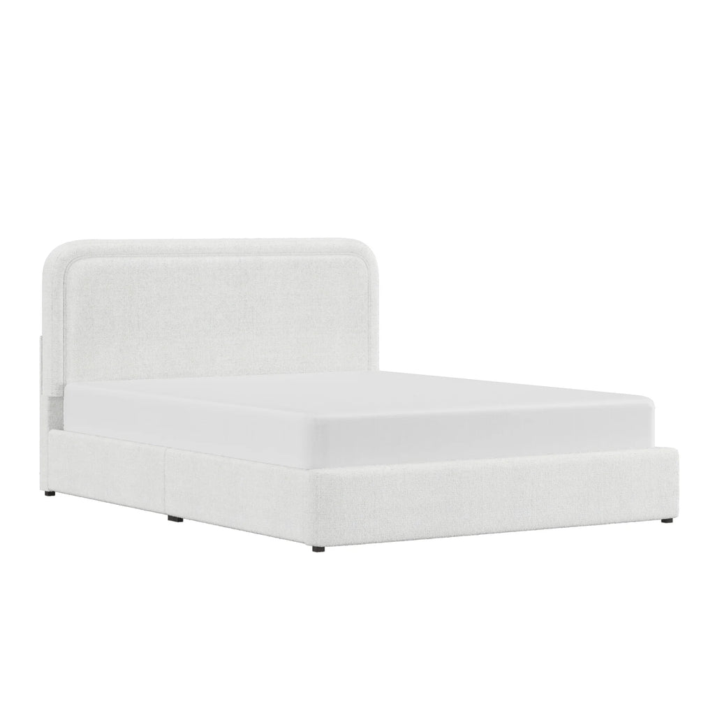 Queen Boucle Platform Bed T4246
