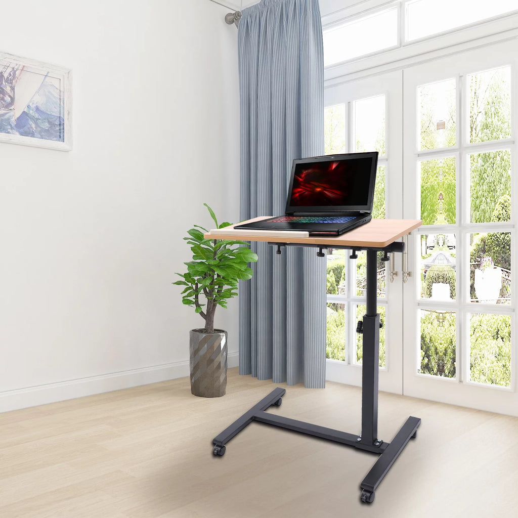 Rolling Laptop Desk Height Adjustable Tilt Tray W49787