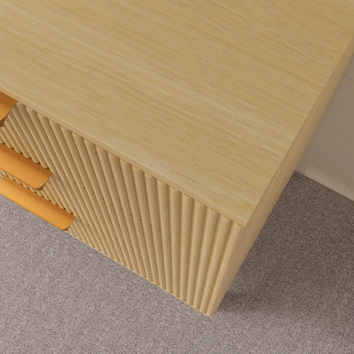 6 Drawer Natural Wood Flute Dresser A4913