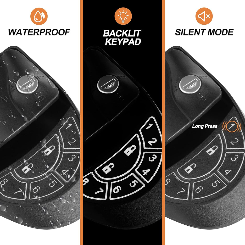 Keyless Entry Black Zinc Alloy RV Door Lock with Keypad and Remote W117861