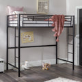 Black Twin Metal Loft Bed E439665