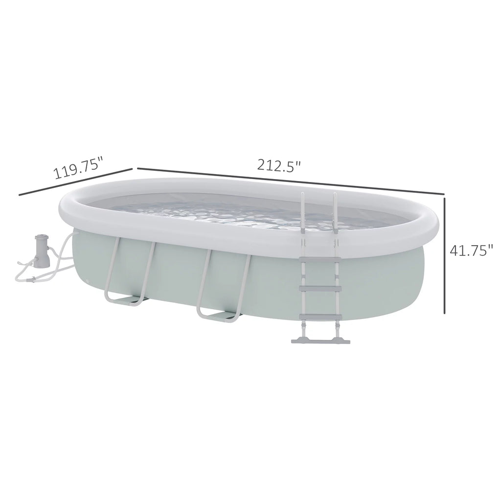 Brown Semi-Inflatable Frame Swimming Pool N45760