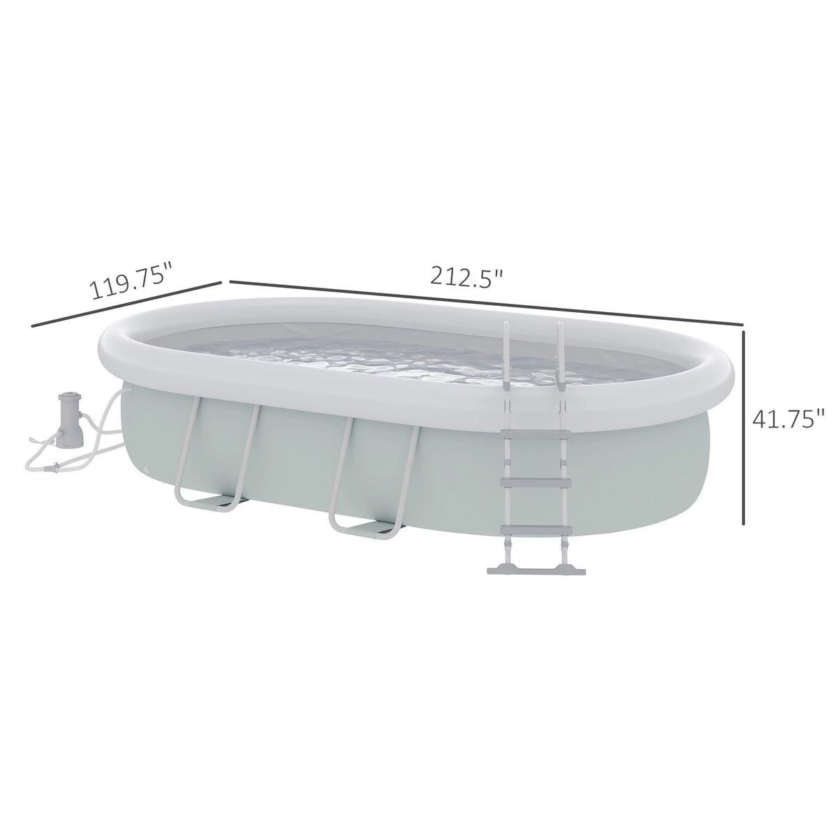 Brown Semi-Inflatable Frame Swimming Pool N45760