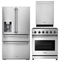 30 in. Natural Gas Range, 36 in. Refrigerator with Water and Ice Dispenser & 24 in. Dishwasher S2376
