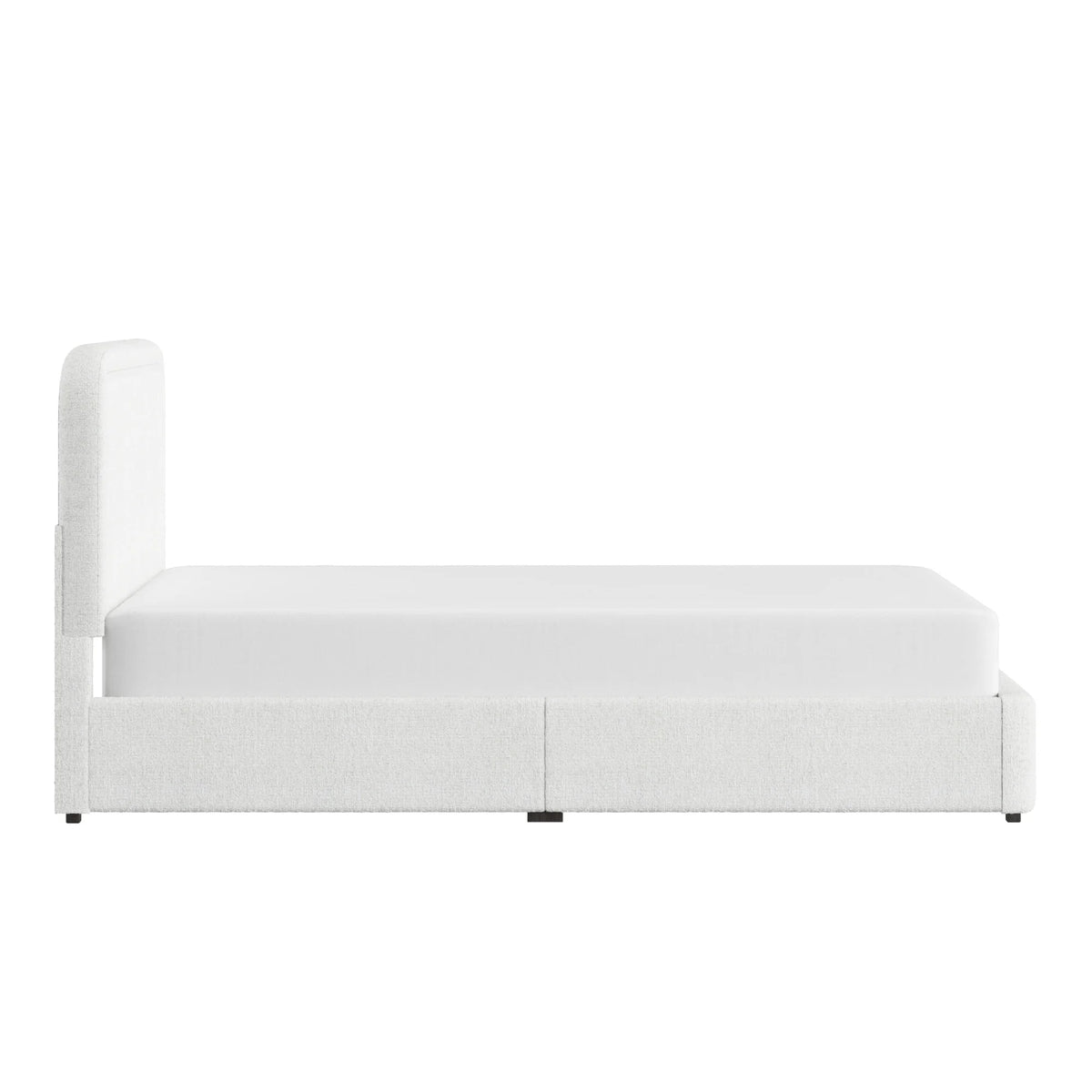 Queen Boucle Platform Bed T4246