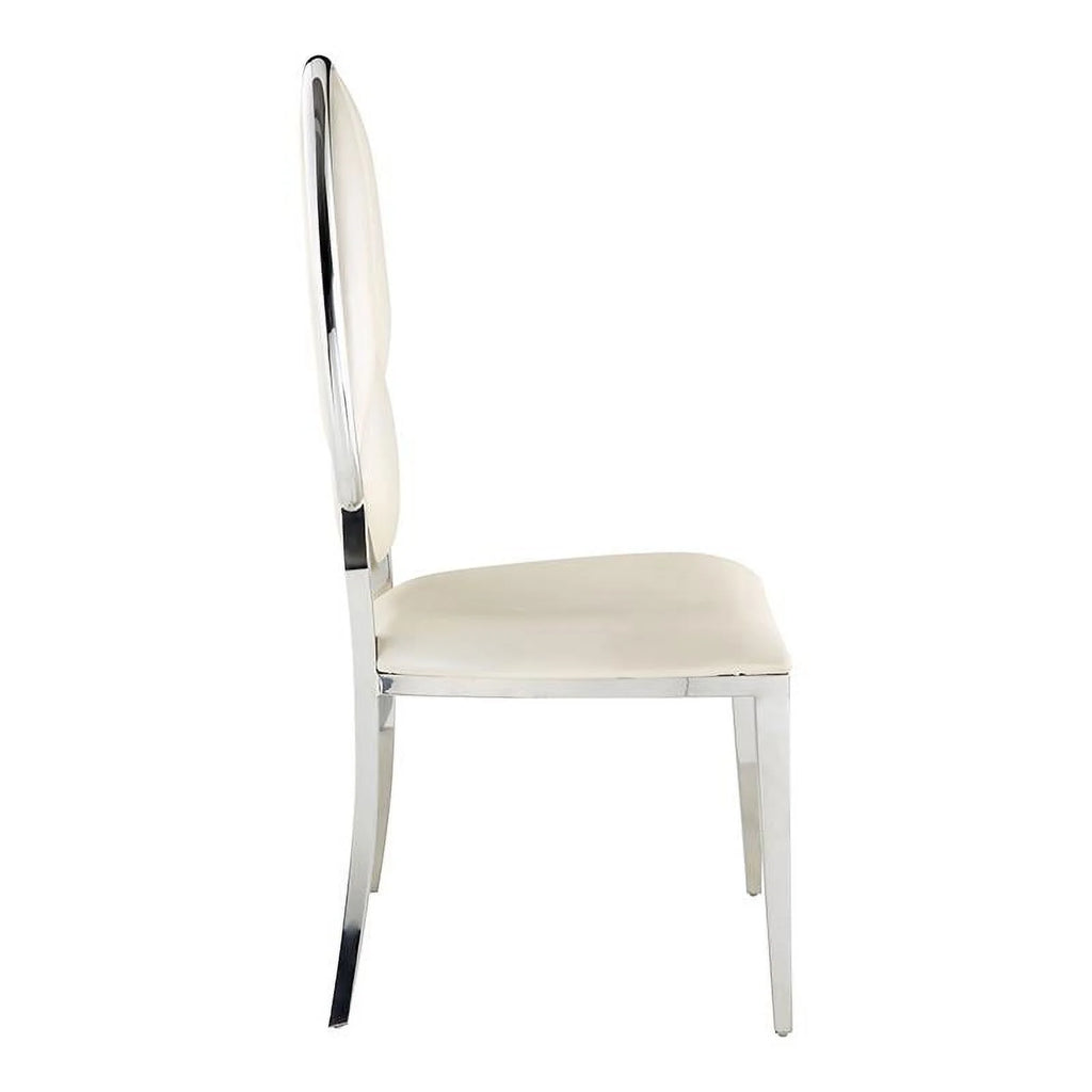 Beige Faux Leather Side Chair Set of 2 B481
