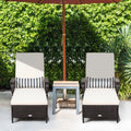 2PCS PE Rattan Chaise Lounge Chair J8126