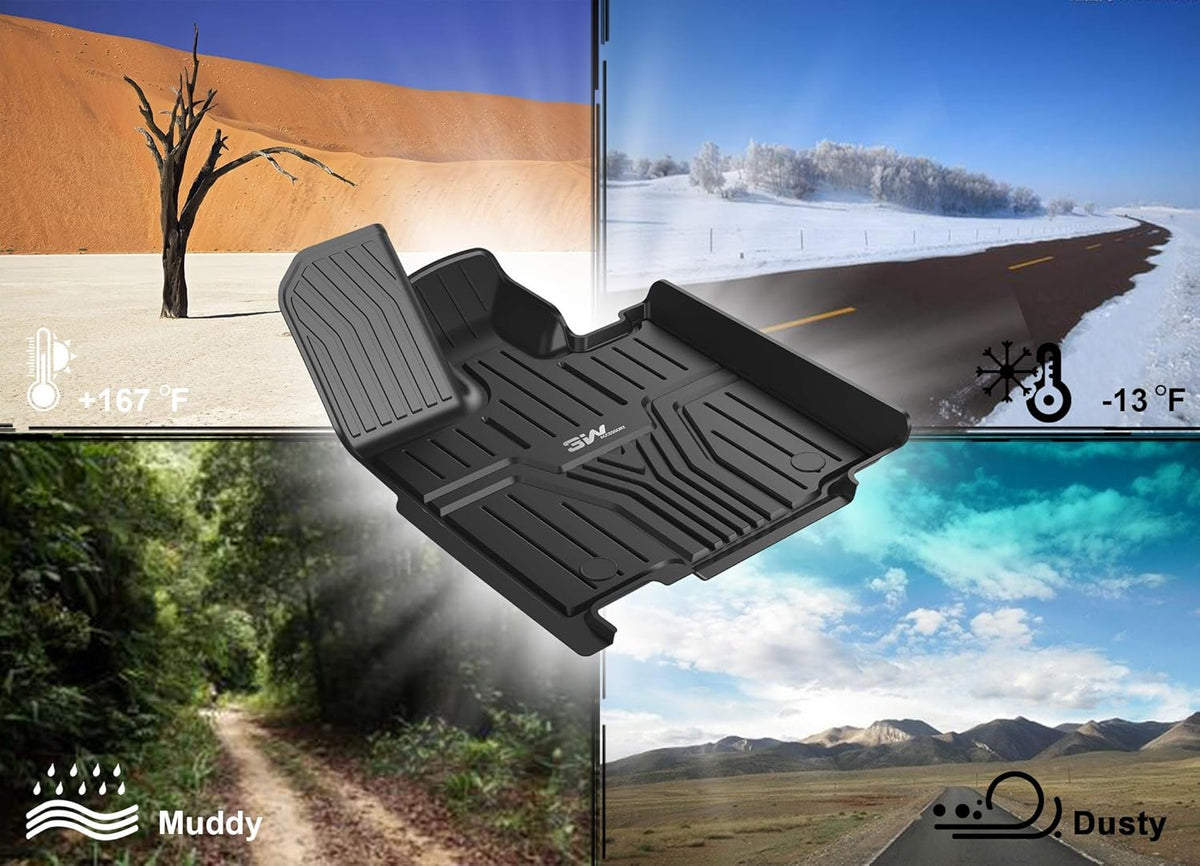 Black TPE All-Weather Car Floor Liners Full Set I551903