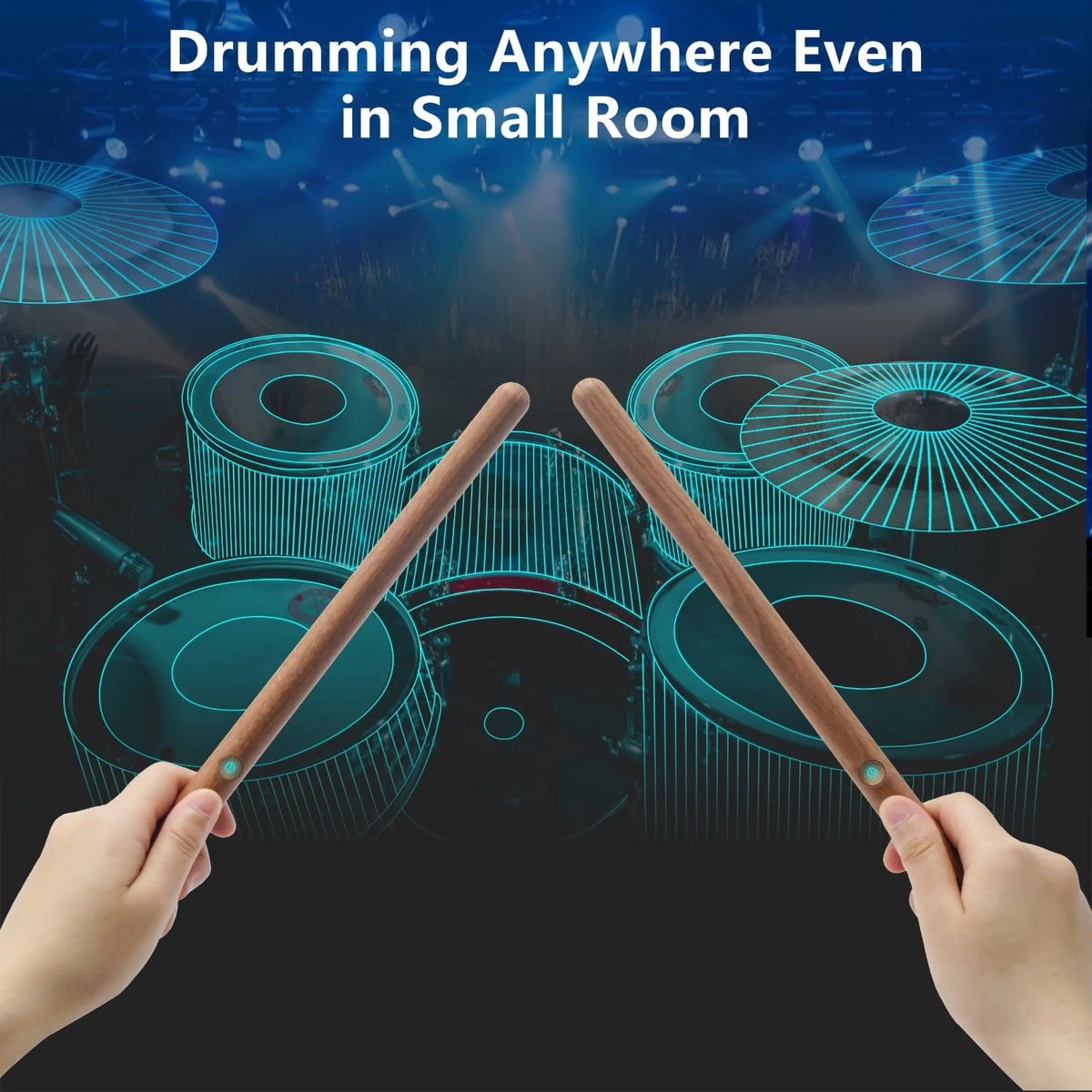 Electric Air Drum Set with Drumsticks and Pedals Q415691
