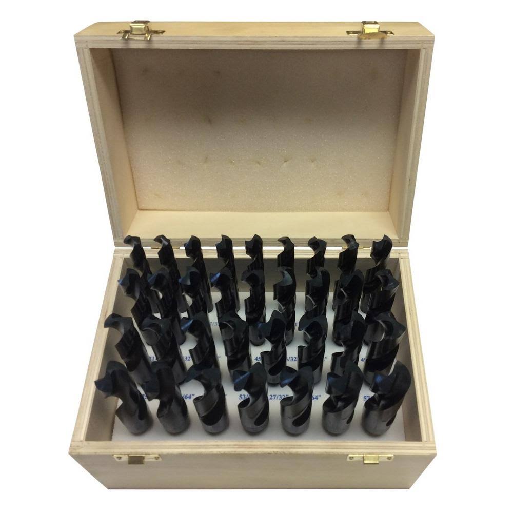33 Piece HSS Drill Bit Set with Wood Case R2057