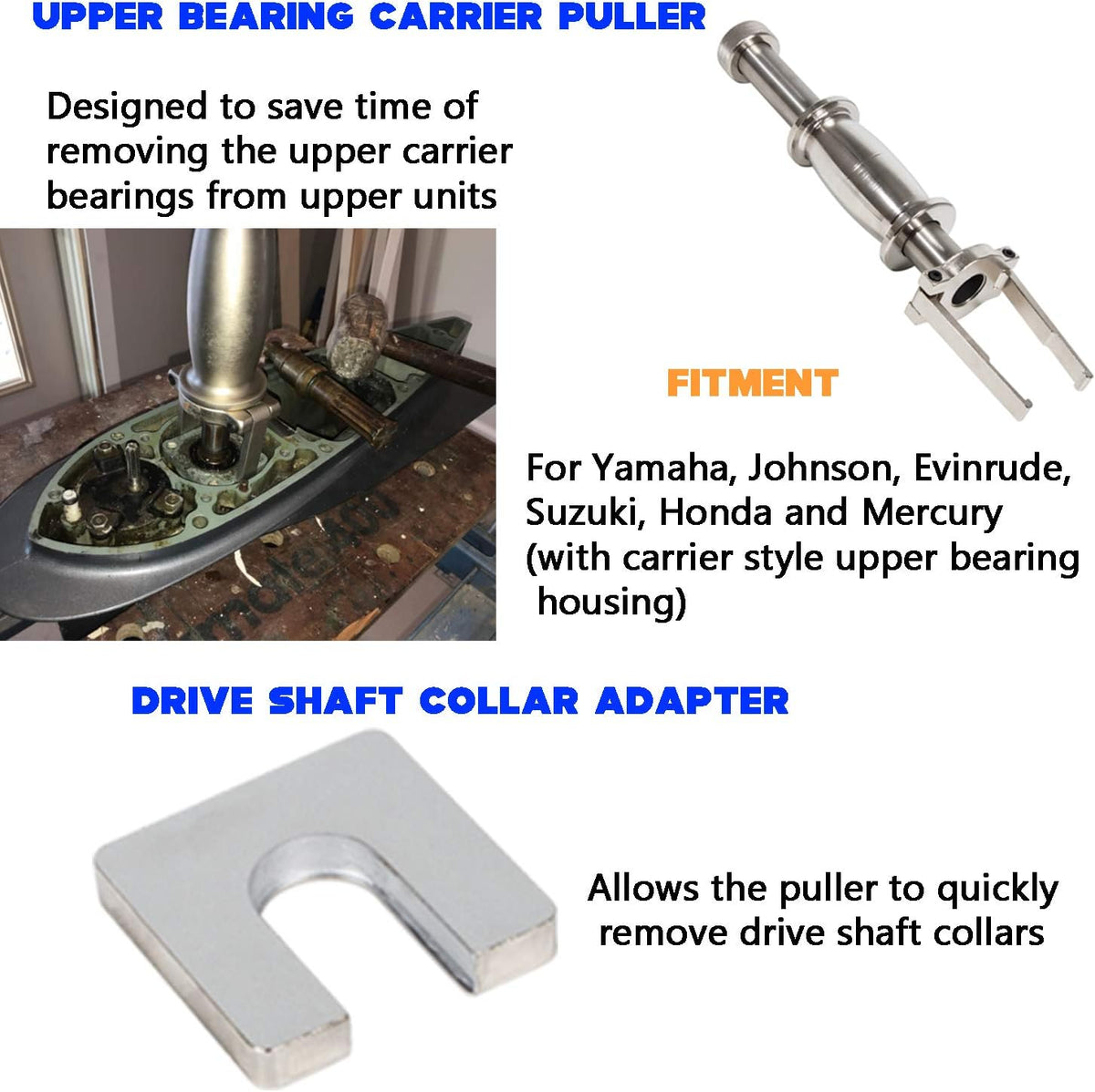 Upper Bearing Carrier Puller & Lower Bearing Carrier Puller & Fuel Water Separator Wrench Z161