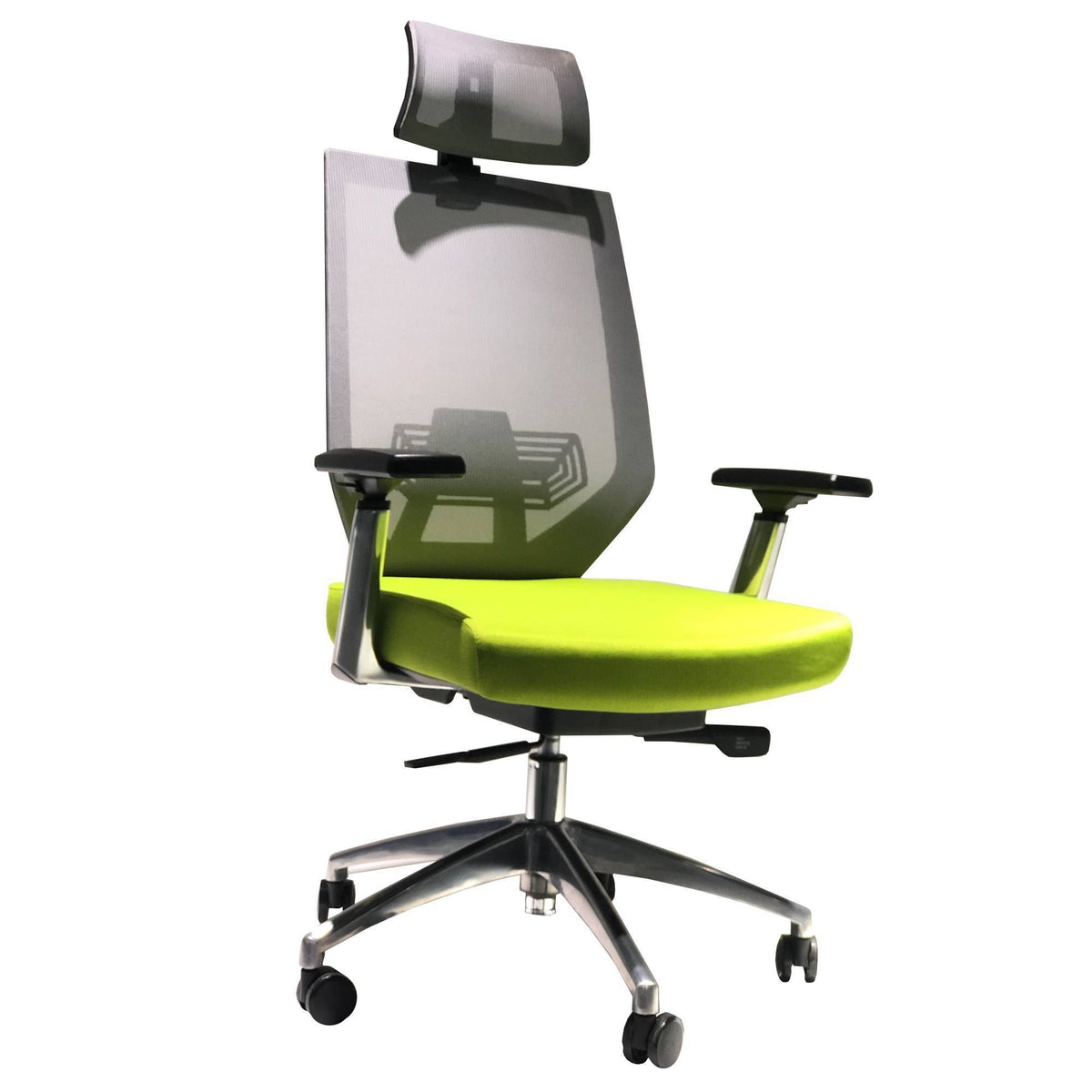 Green and Gray Ergonomic Office Swivel Chair with Padded Seat and Casters L91303
