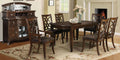 Dark Walnut Wood 8Pcs Dining Table Set R156