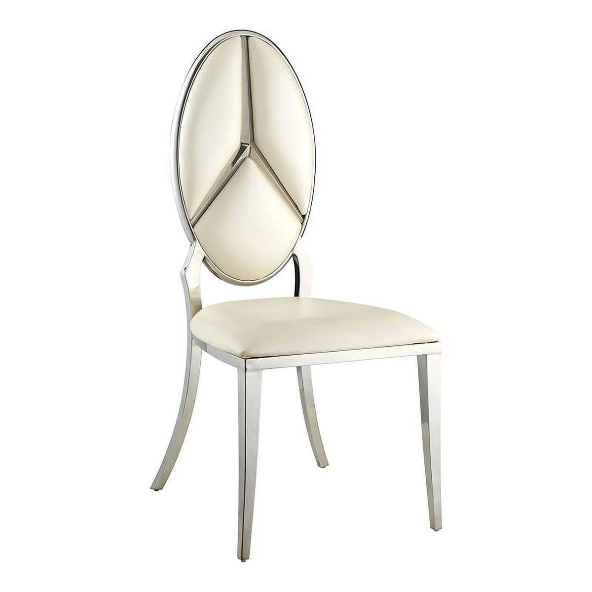 Beige Faux Leather Side Chair Set of 2 B481