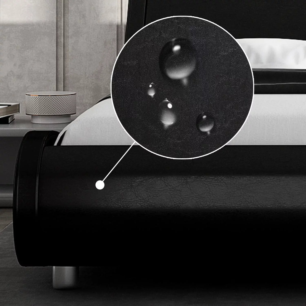 Queen Size Platform Bed Frame with Adjustable Headboard Q668955