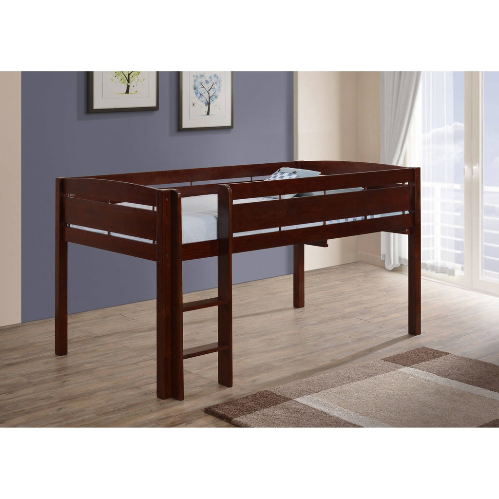 White Wood Loft Bunk Bed M3598