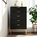 Black 5 Drawer Dresser Storage Tower V9840