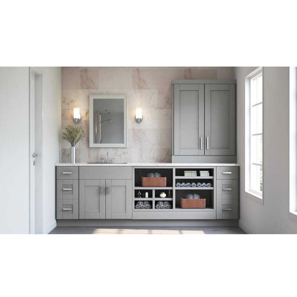 Dove Gray Farmhouse Apron-Front Sink Base Kitchen Cabinet Z985792