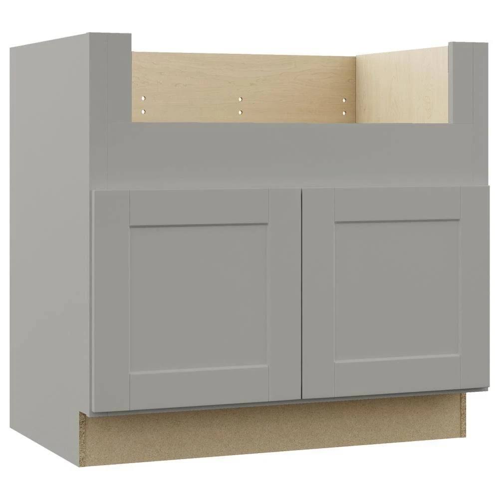 Dove Gray Farmhouse Apron-Front Sink Base Kitchen Cabinet Z985792