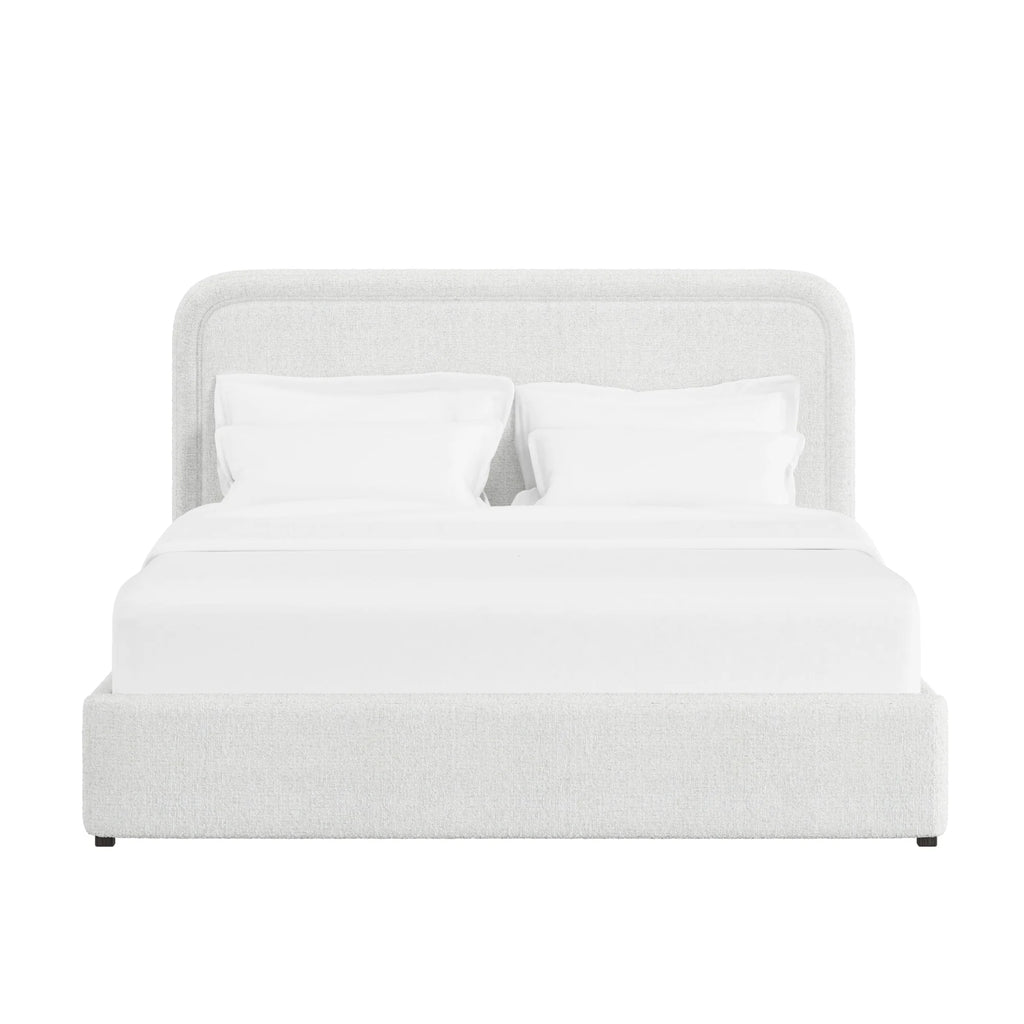 Queen Boucle Platform Bed T4246