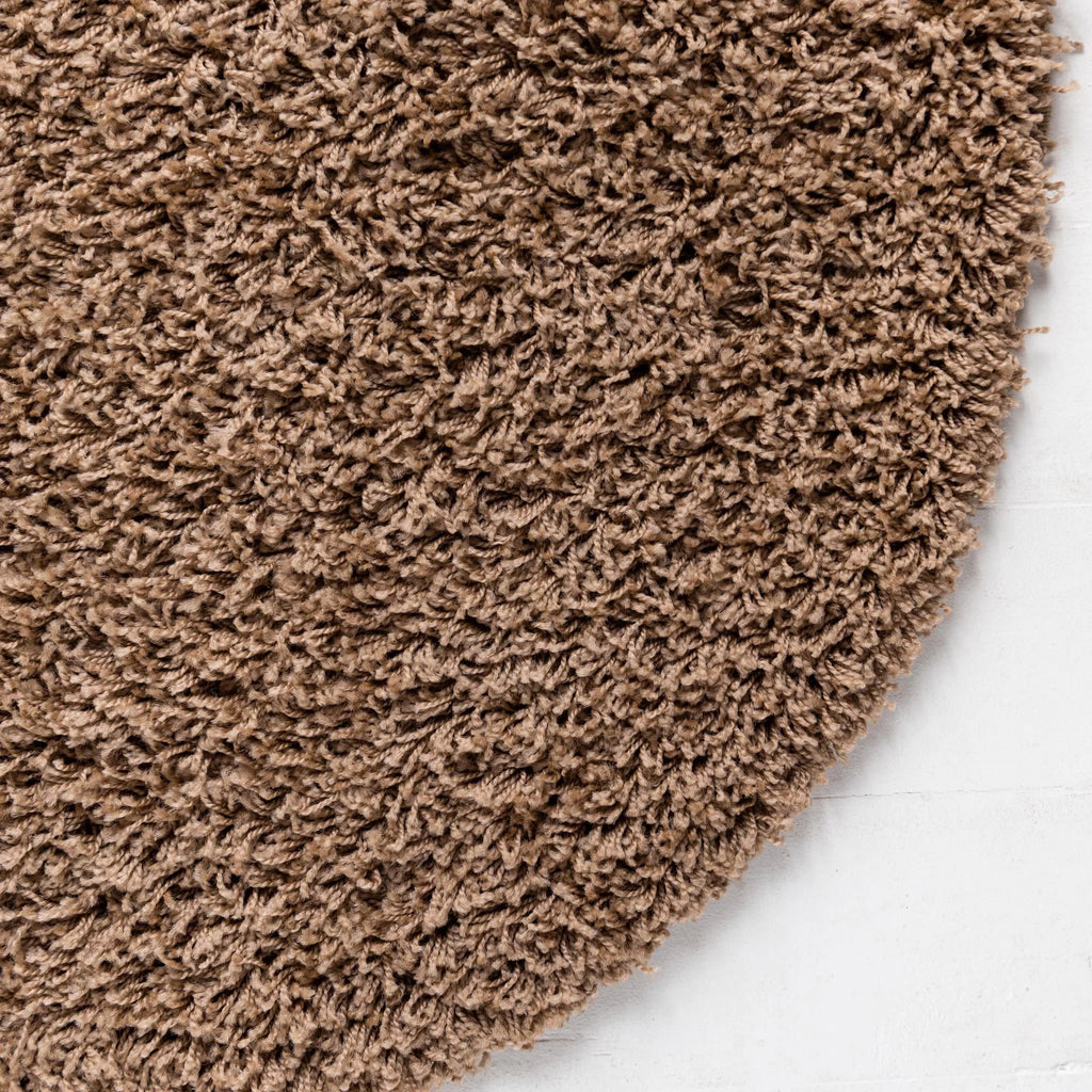 5 Ft Round Sandy Brown Shag Rug T942849