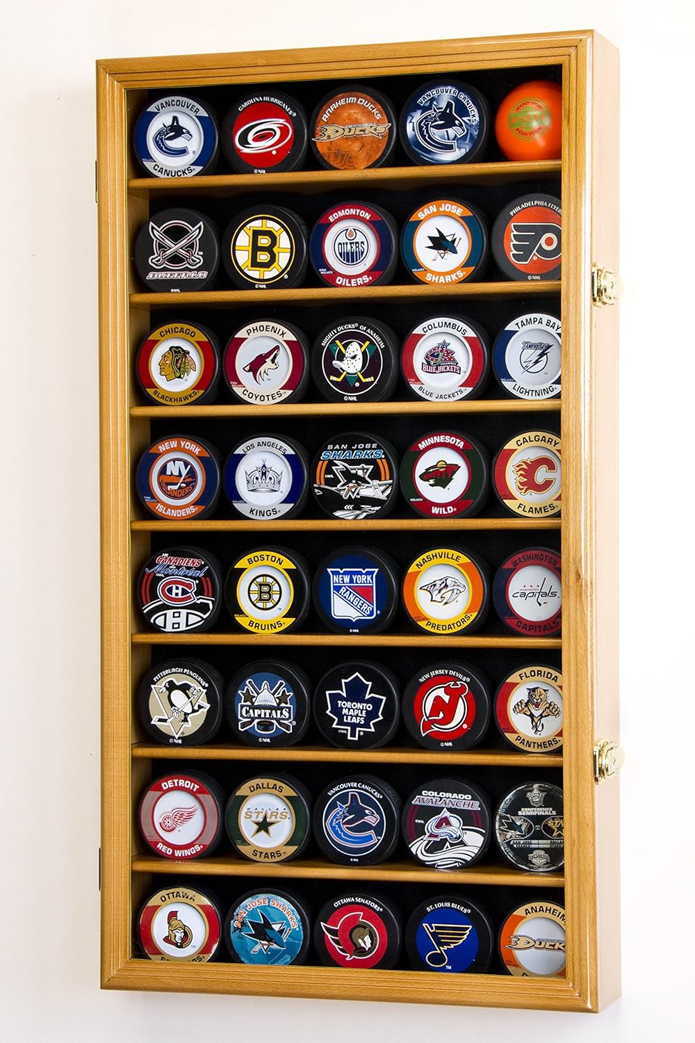 Hockey Puck Display Case Cabinet Holder Rack O301