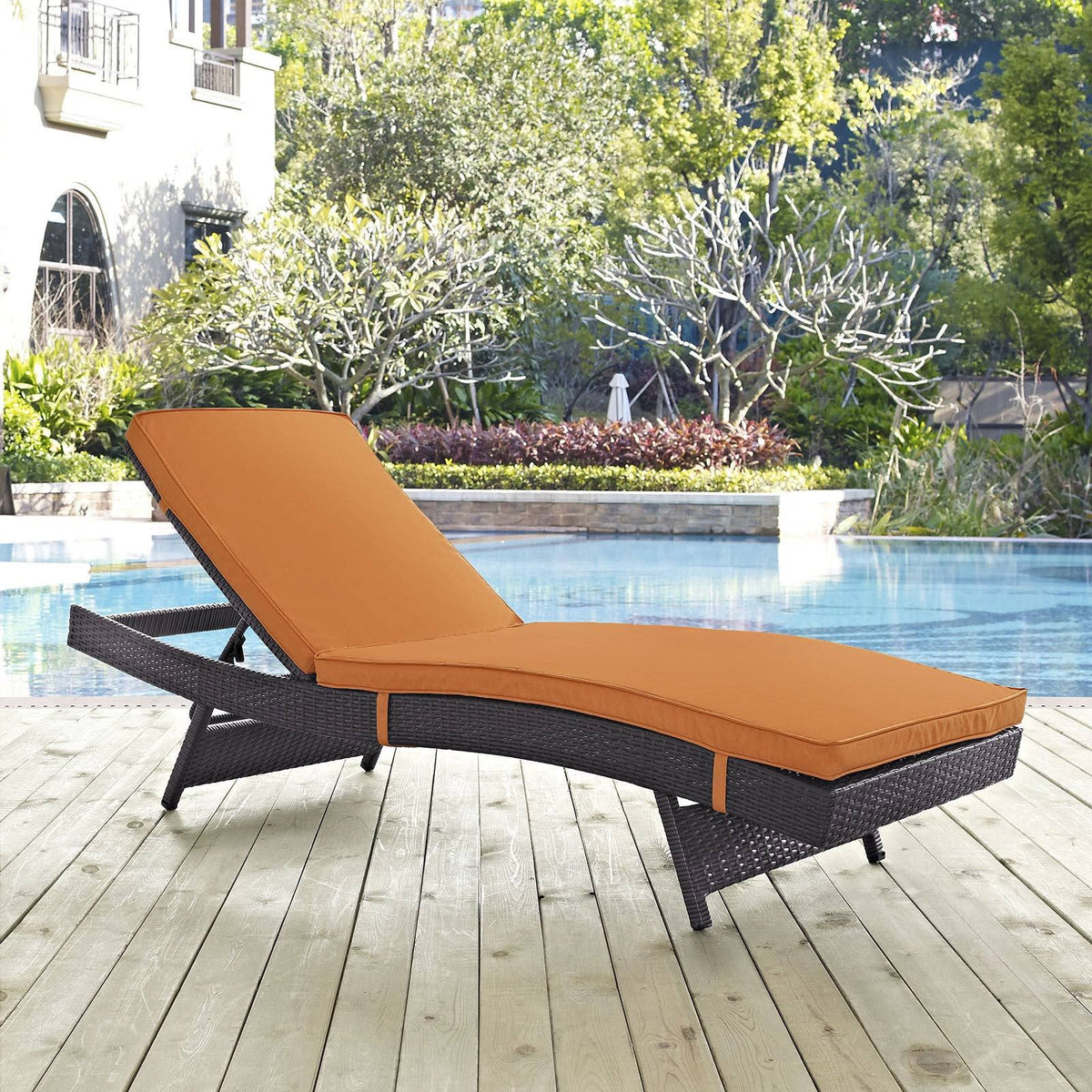 Brown Outdoor Patio Chaise J713