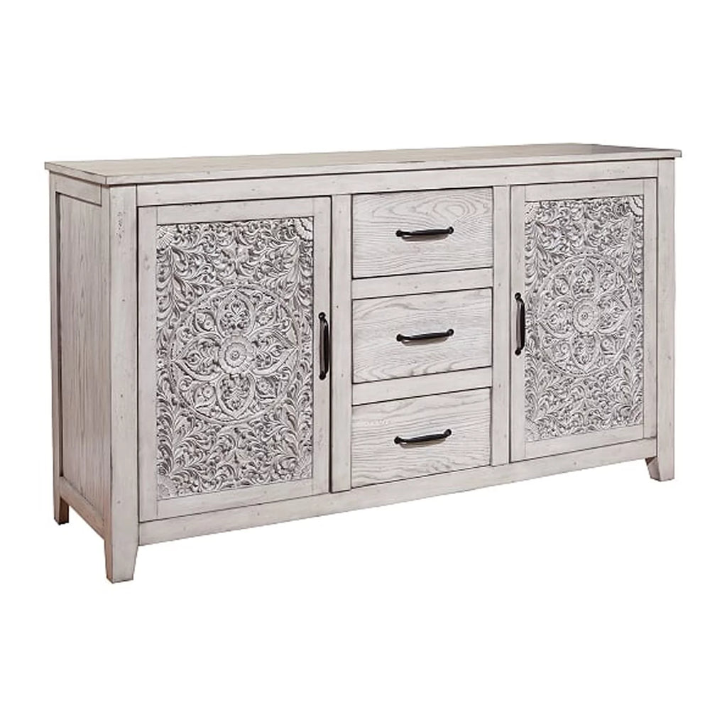 Wooden Dresser with 2 Cabinets and 3 Drawers Y1311