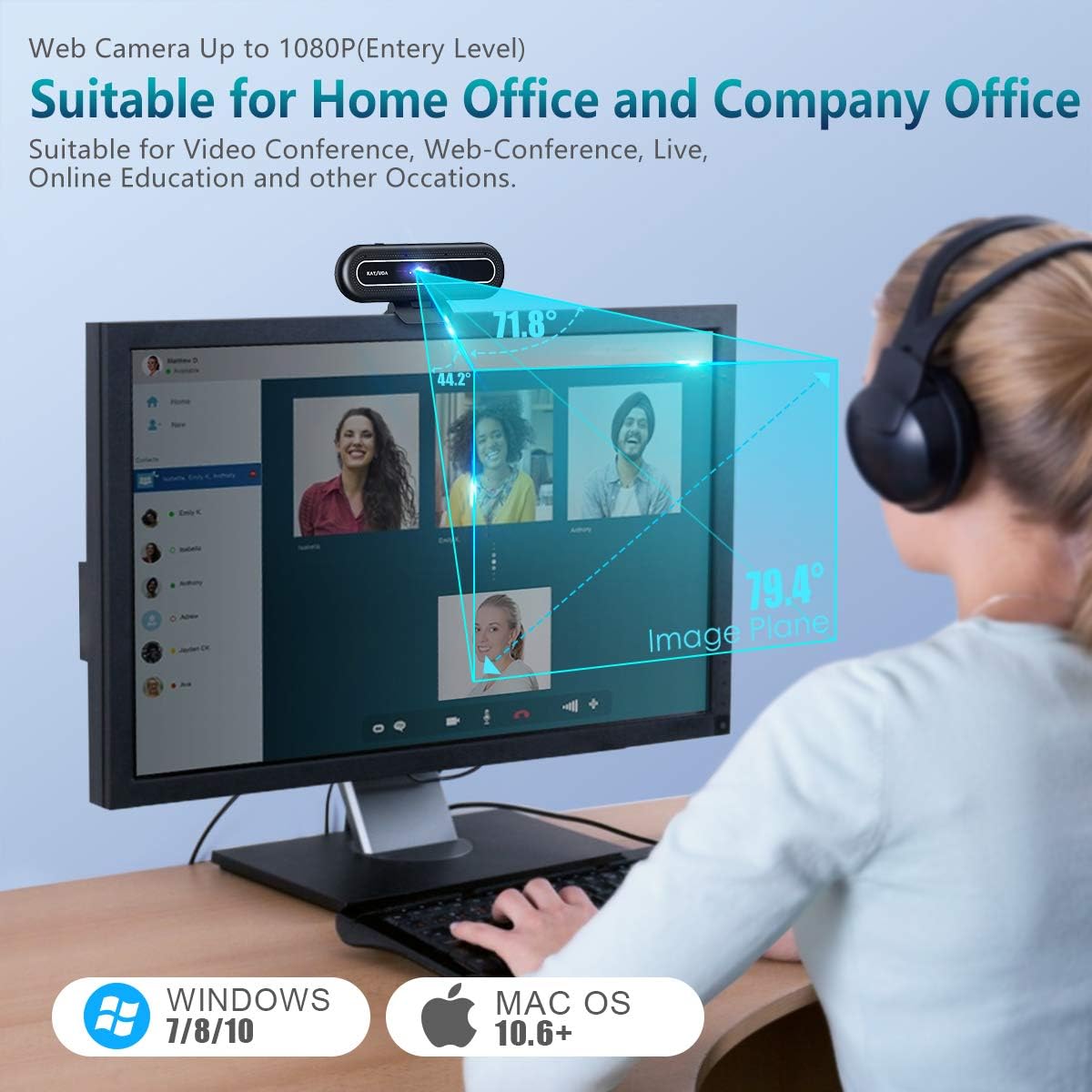 Face Recognition USB IR Camera 1080P with Dual Microphone Pack of 2 A5389