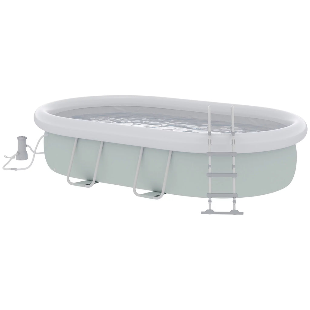 Brown Semi-Inflatable Frame Swimming Pool N45760