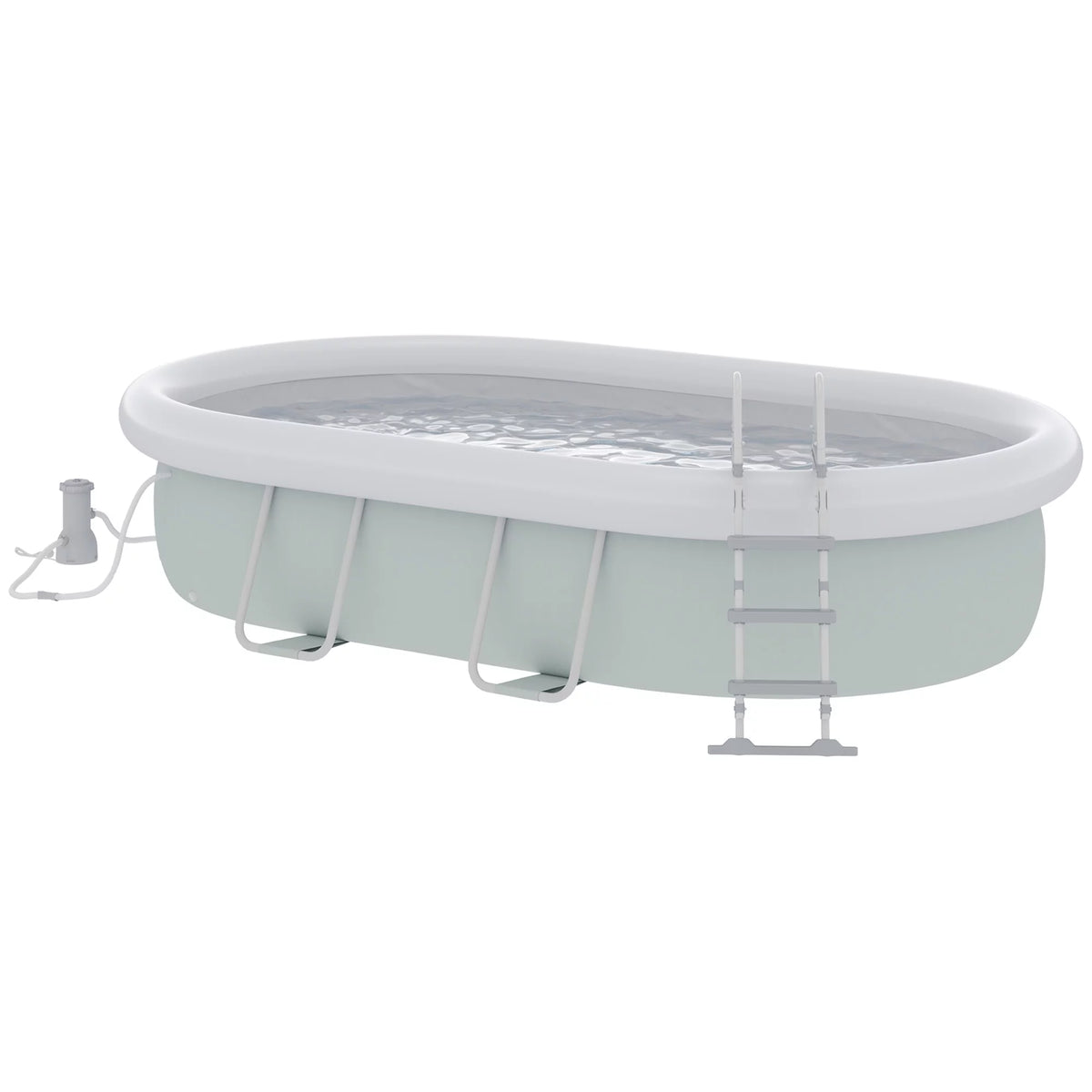 Brown Semi-Inflatable Frame Swimming Pool N45760