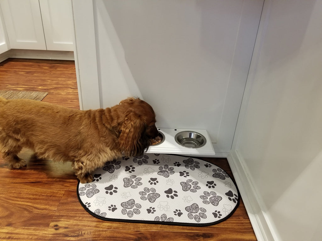White Three Bowl Enamel Pet Food Holder O98232