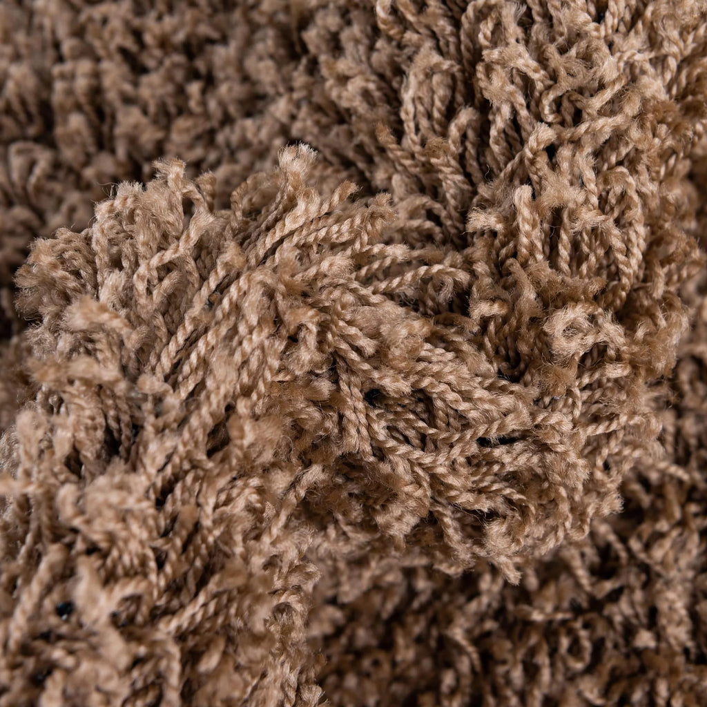 5 Ft Round Sandy Brown Shag Rug T942849