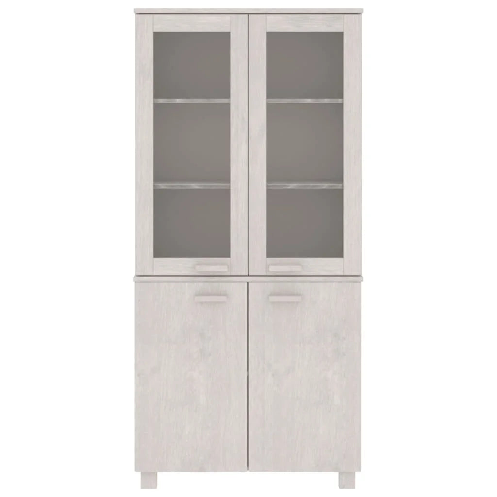 White Solid Wood Pine Highboard S934816