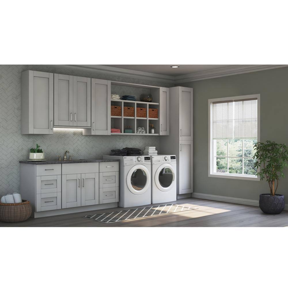 Dove Gray Farmhouse Apron-Front Sink Base Kitchen Cabinet Z985792