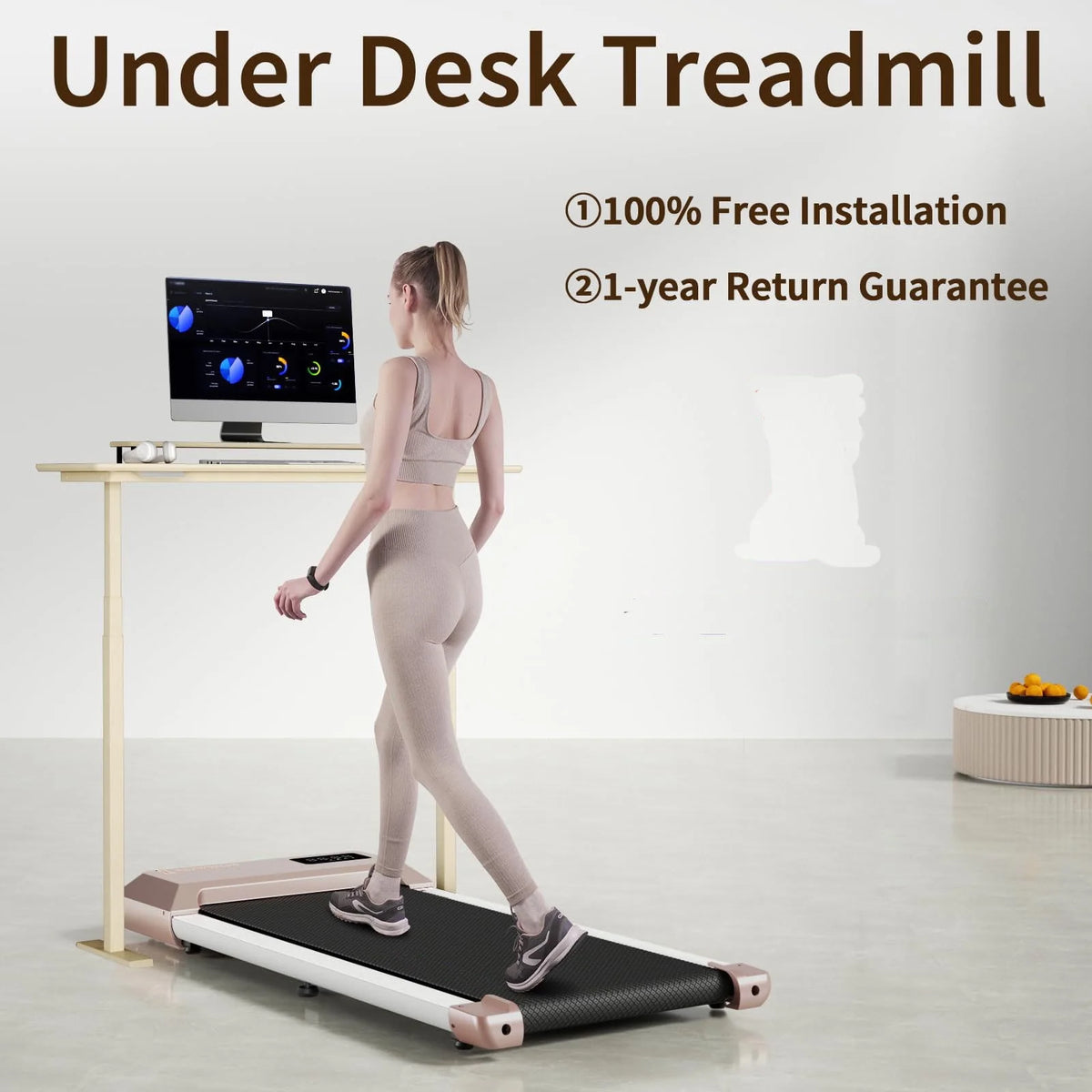 2.5Hp Ultra-Quiet Walking Pad Treadmill with Remote Control X60881
