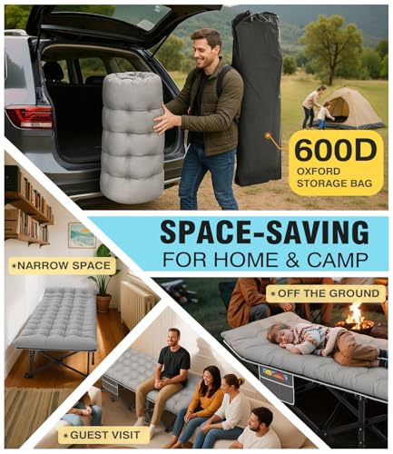 Black Folding Camping Cot with Carry Bag Y271774