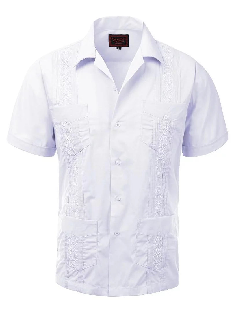 Men's Short Sleeve Button-Up Casual Shirt R708