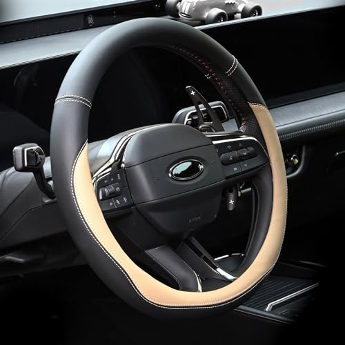 Microfiber Leather Steering Wheel Cover 15 inch Black A850