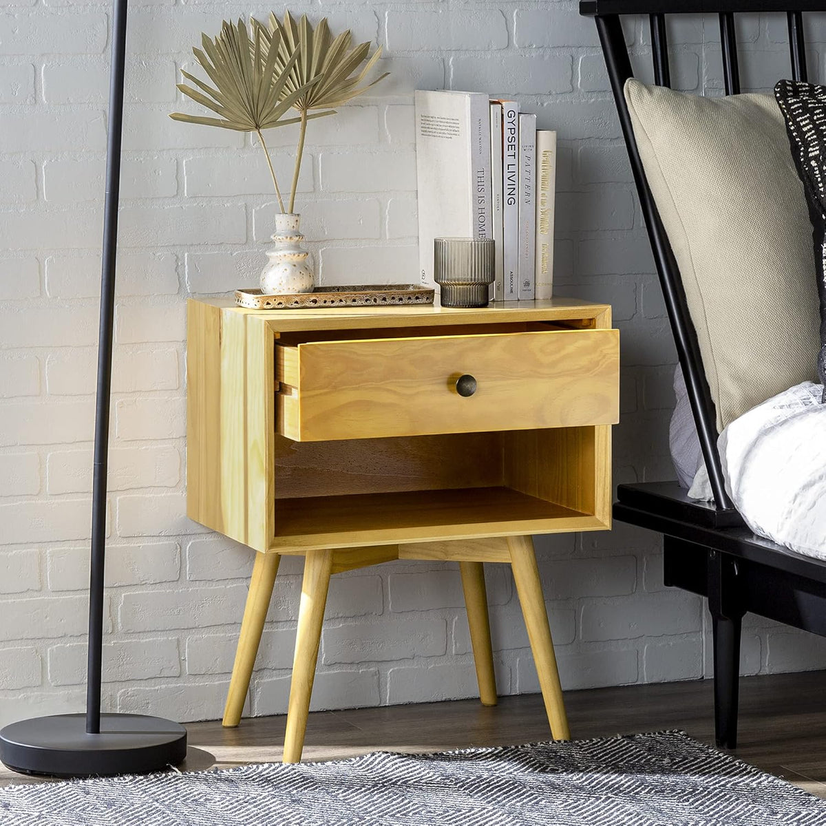 2 Piece 2 Drawer Solid Wood Nightstand Set K7385