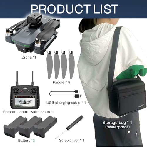 Foldable HD Camera Drone with Screen and 3 Batteries N510