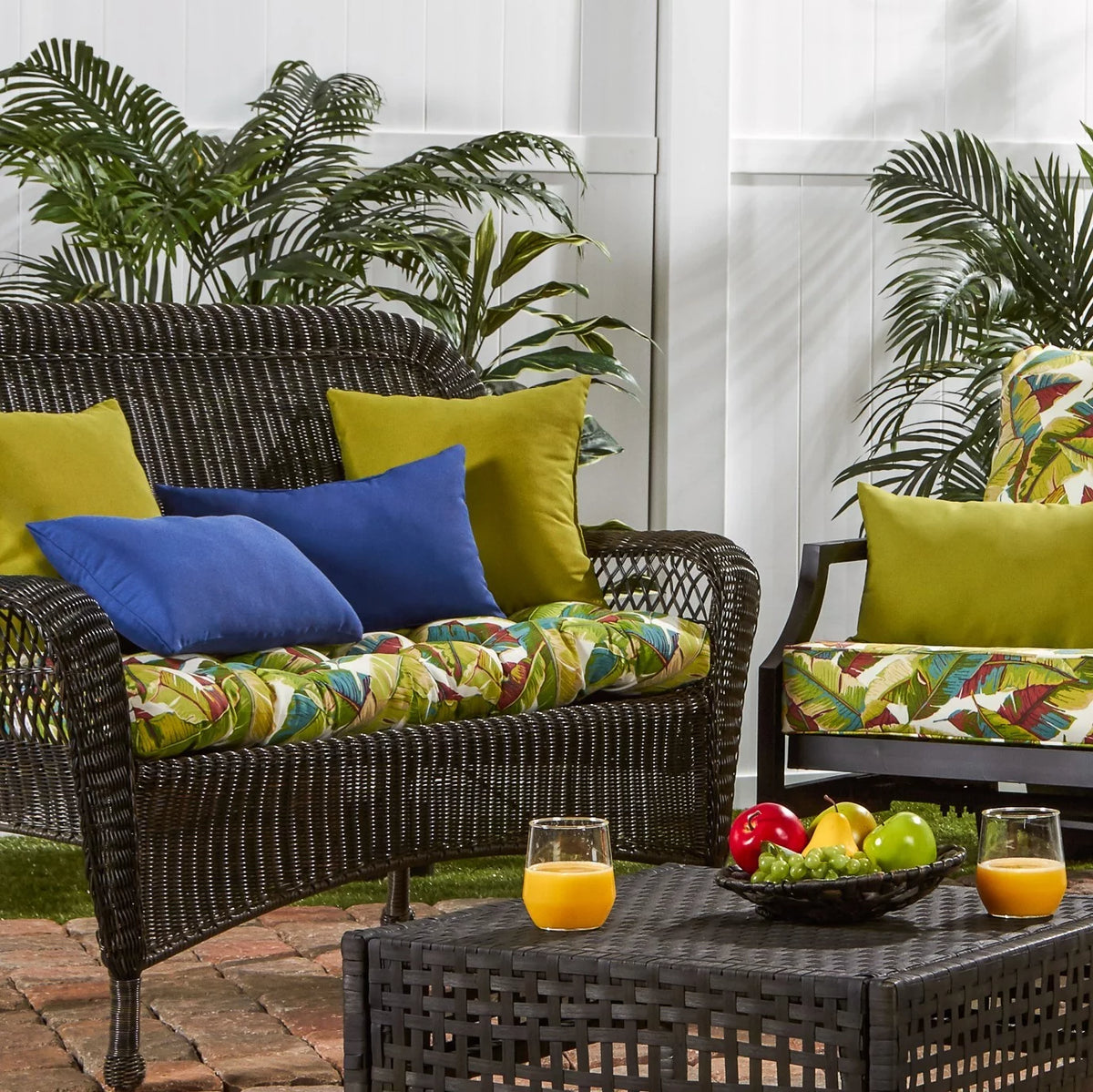 Palm Leaves Outdoor Bench Seat Cushion U6546