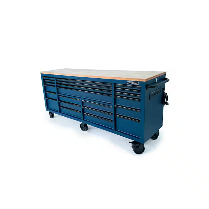 Heavy Duty 84 in. W Matte Blue Mobile Workbench Cabinet Z89607