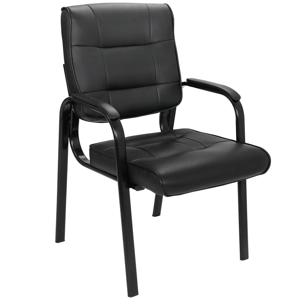 Leather Office Guest Chair with Metal Frame D80293
